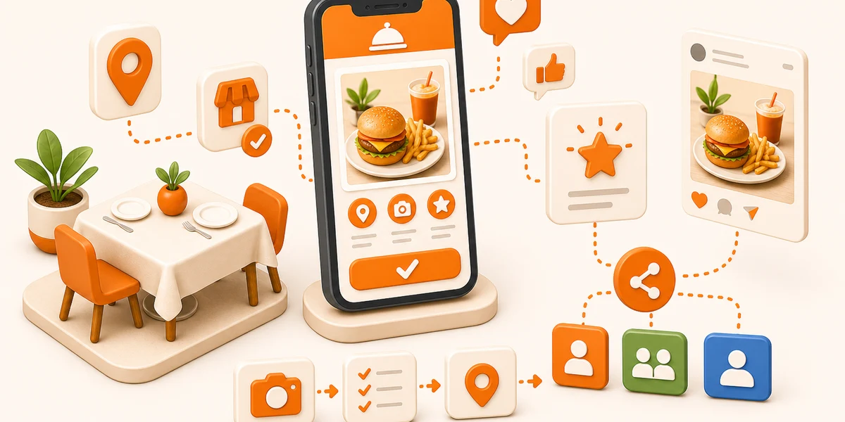 Social Media Check-ins feature screenshot